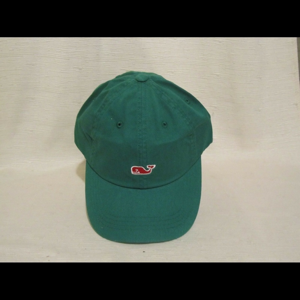 Vineyard Vines Red Whale on Green Hat